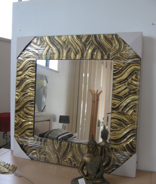 Espelho Quad.Dourado