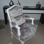 Cadeirao Rustico Cinza e Branco